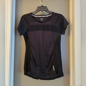 Reebok Women's Black Mesh Short Sleeve Tee